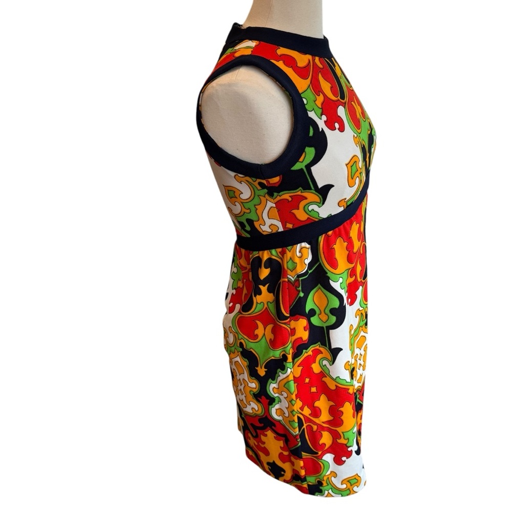 VTG DRESS 60’s Groovy Colorful Sleeveless Sheath Broadway Stage Motown Sz 2/4 - Picture 3 of 6